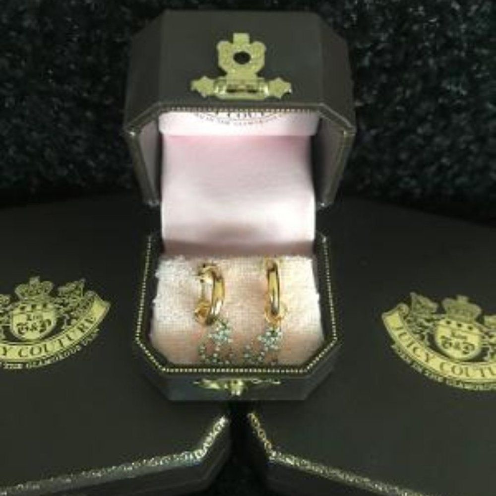 Ret. JUICY COUTURE Anchor Gold Hoop Earrings